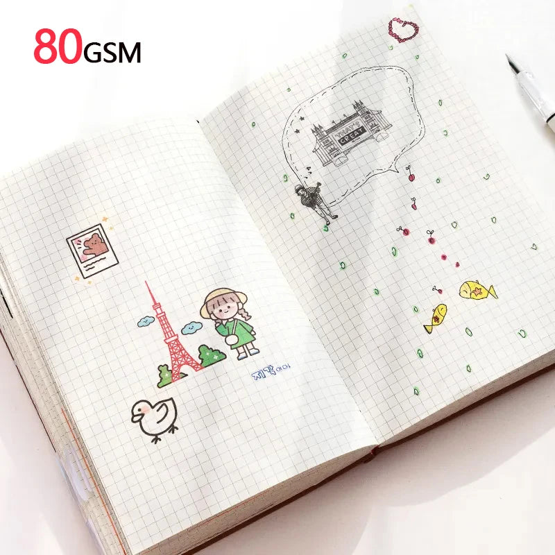 A5 Grid Notebook for Travel & Work
