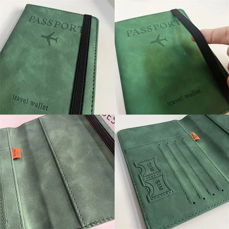 RFID PU Leather Passport Holder