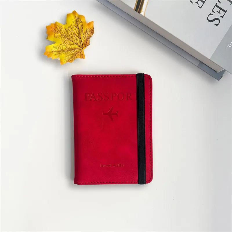 RFID PU Leather Passport Holder