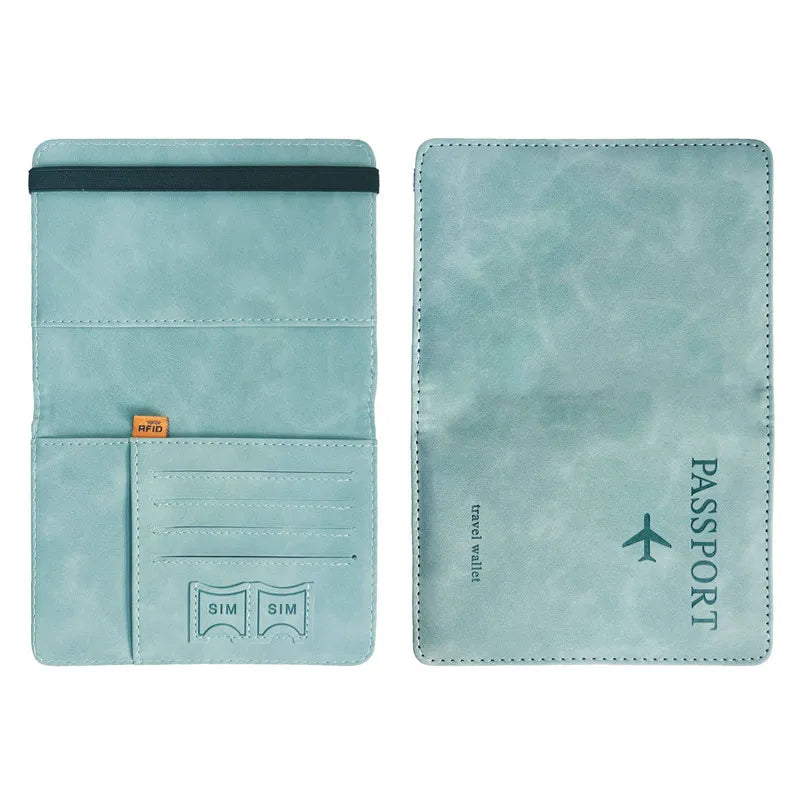 RFID PU Leather Passport Holder