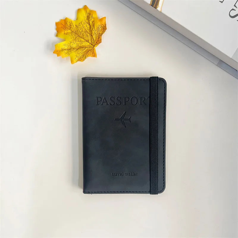 RFID PU Leather Passport Holder