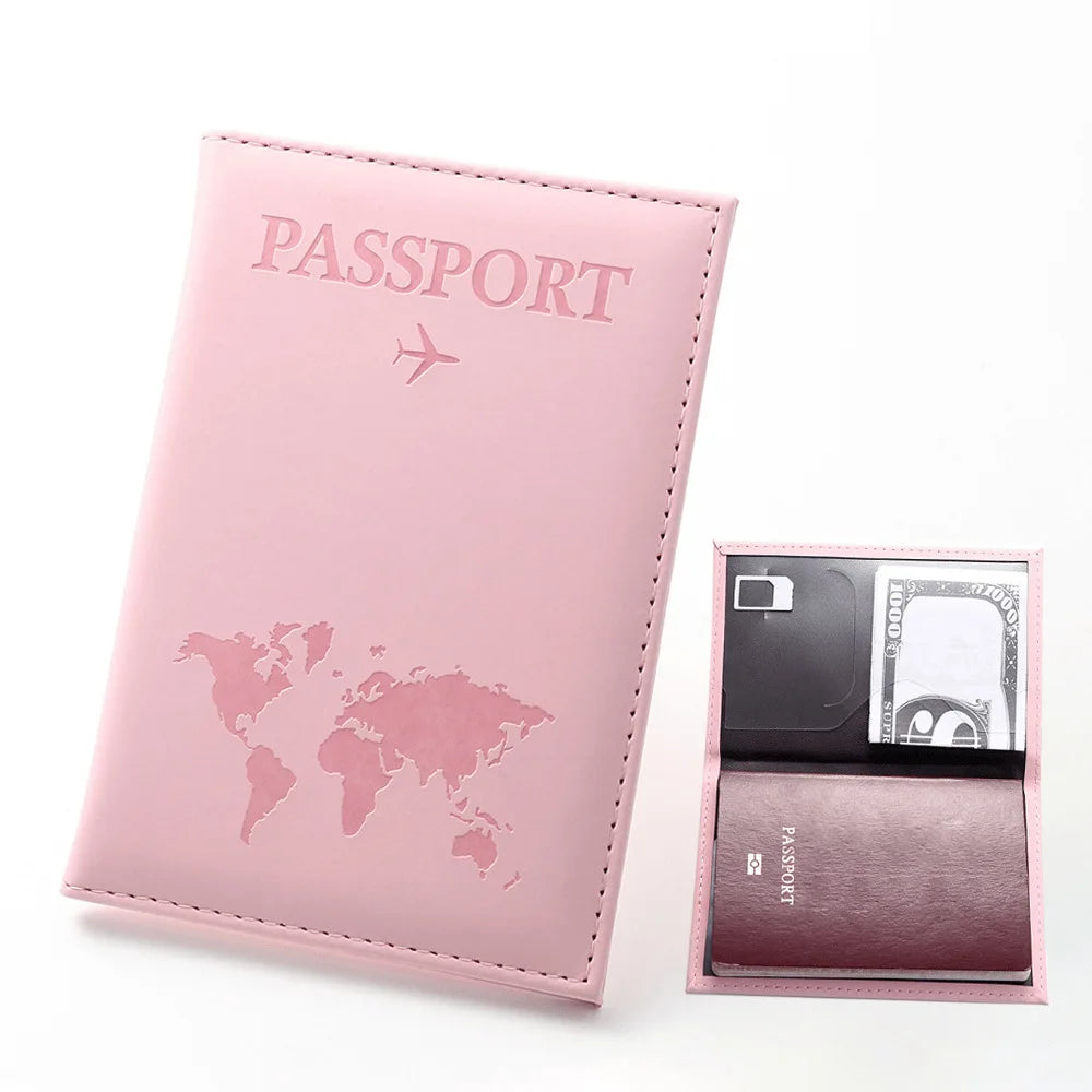 RFID PU Leather Passport Holder