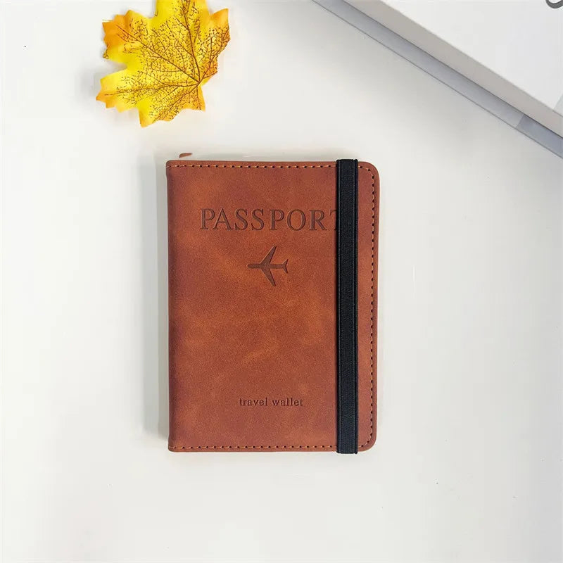RFID PU Leather Passport Holder