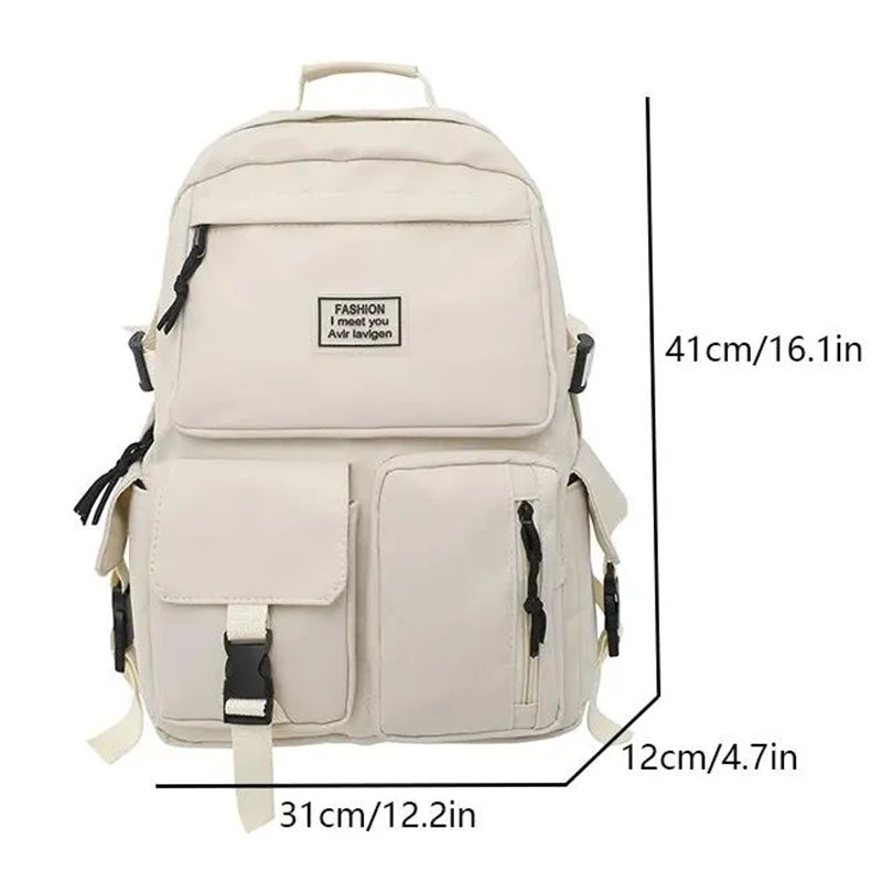 Multi-Pocket Nylon Backpack