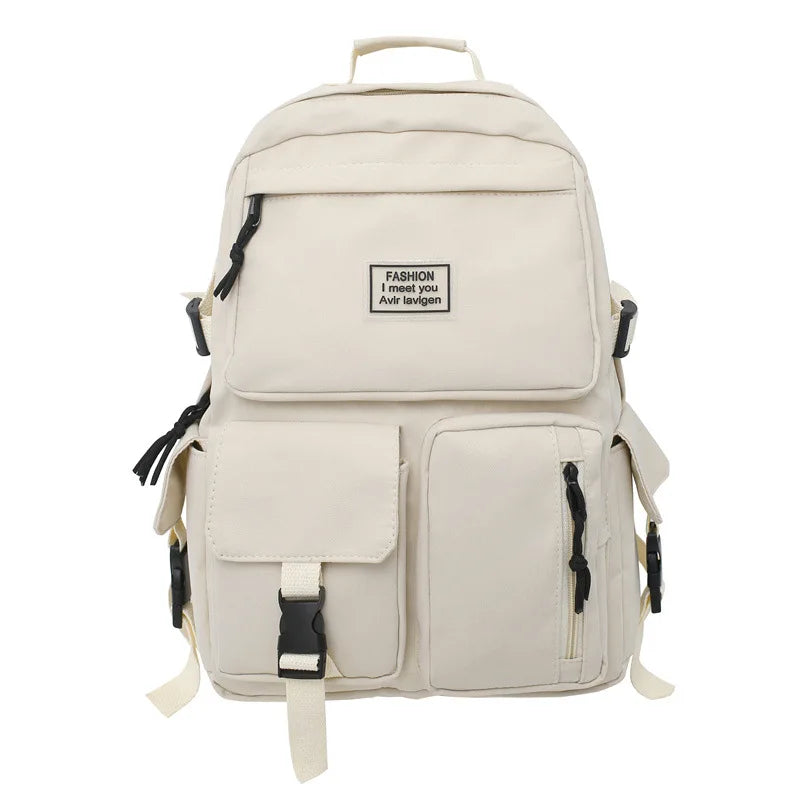 Multi-Pocket Nylon Backpack