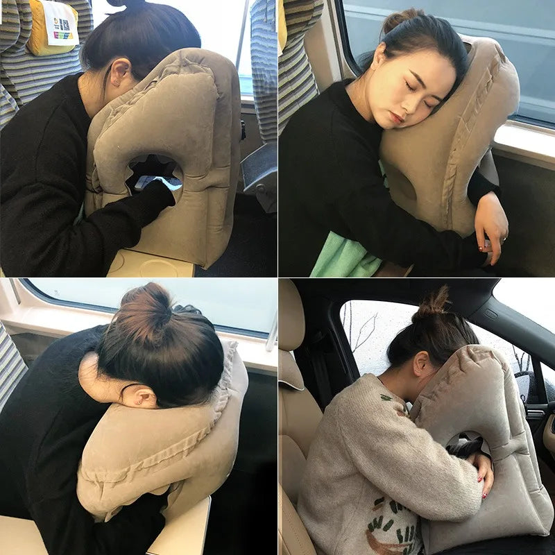 Upgraded Inflatable Neck Travel Pillow